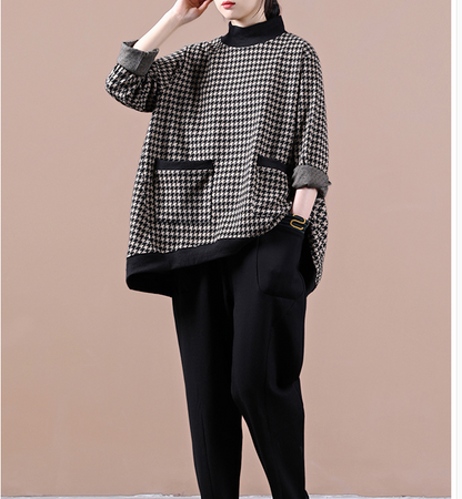 Black Loose Fall Women Cotton Tops Women Blouse Overall H9506 VPPBUY shop