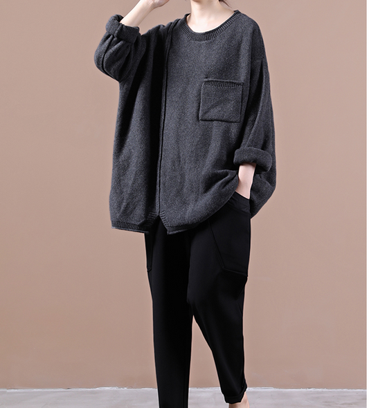 Black Loose Sweater Fall Women Cotton Tops Women Blouse Overall H9506 VPPBUY shop