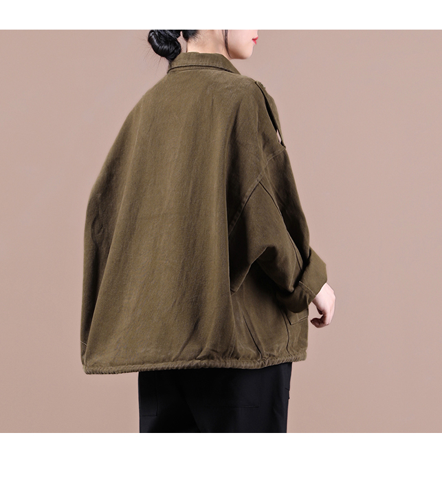 Army Green A-line Short Women Casual Parka Plus Size Fall Coat Jacket JT200945 VPPBUY shop