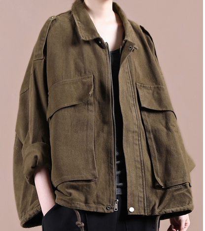 Army Green A-line Short Women Casual Parka Plus Size Fall Coat Jacket JT200945 VPPBUY shop