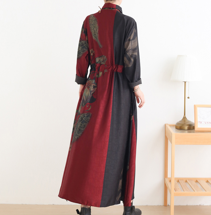 Loose Fall Floral Women Coat Long Sleeve Women Linen Trench Coat S90921 VPPBUY shop