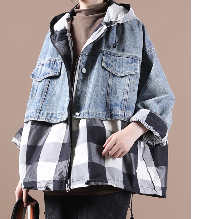 Denim Short Women Casual Plus Size Fall Plus Size Patchwork Coat Jacket  JT200945 VPPBUY shop