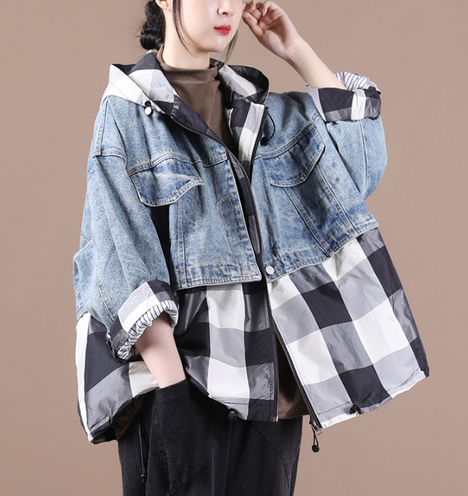 Denim Short Women Casual Plus Size Fall Plus Size Patchwork Coat Jacket  JT200945 VPPBUY shop