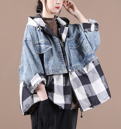 Denim Short Women Casual Plus Size Fall Plus Size Patchwork Coat Jacket  JT200945 VPPBUY shop