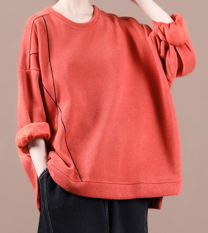 Loose Fall Women Cotton Tops Women Blouse H9506RED VPPBUY shop