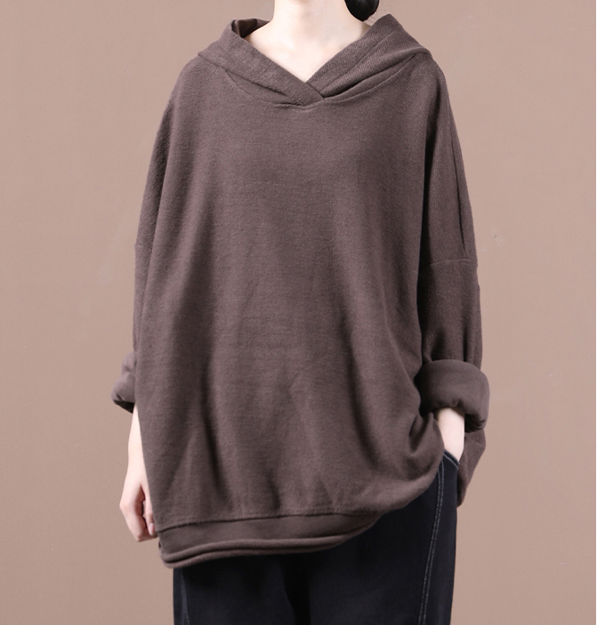 Hooded Loose Fall Women Cotton Tops Women Blouse H9506RED VPPBUY shop