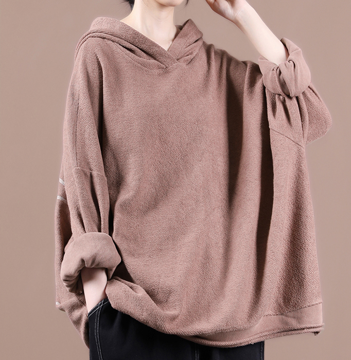 Hooded Loose Fall Women Cotton Tops Women Blouse H9506RED VPPBUY shop