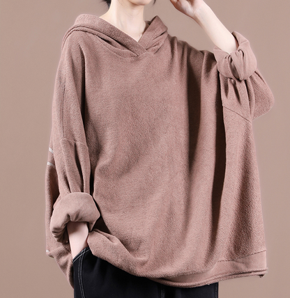 Hooded Loose Fall Women Cotton Tops Women Blouse H9506RED VPPBUY shop