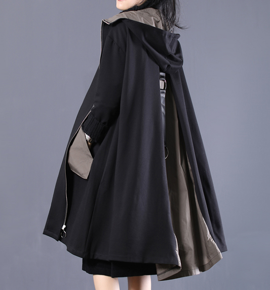 Patchwork Autumn A-line Long Women Casual Hooded Parka Plus Size Coat Jacket JT201002 VPPBUY shop