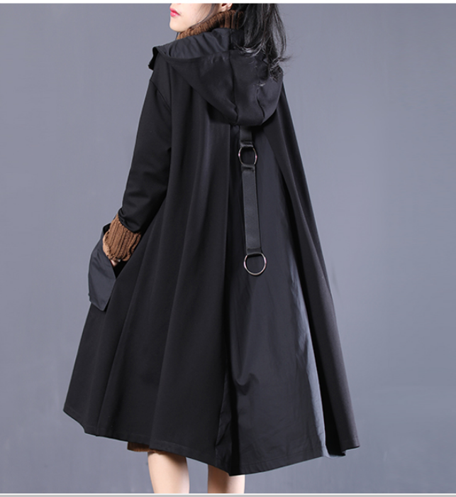 Patchwork Autumn A-line Long Women Casual Hooded Parka Plus Size Coat Jacket JT201002 VPPBUY shop