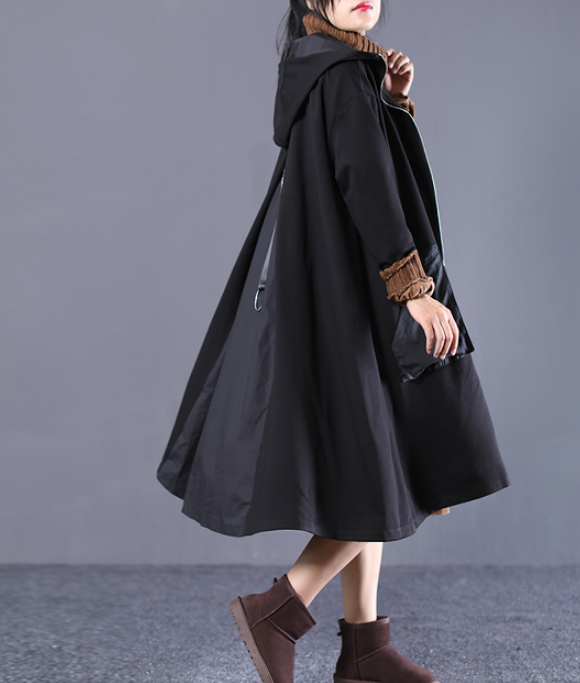 Patchwork Autumn A-line Long Women Casual Hooded Parka Plus Size Coat Jacket JT201002 VPPBUY shop