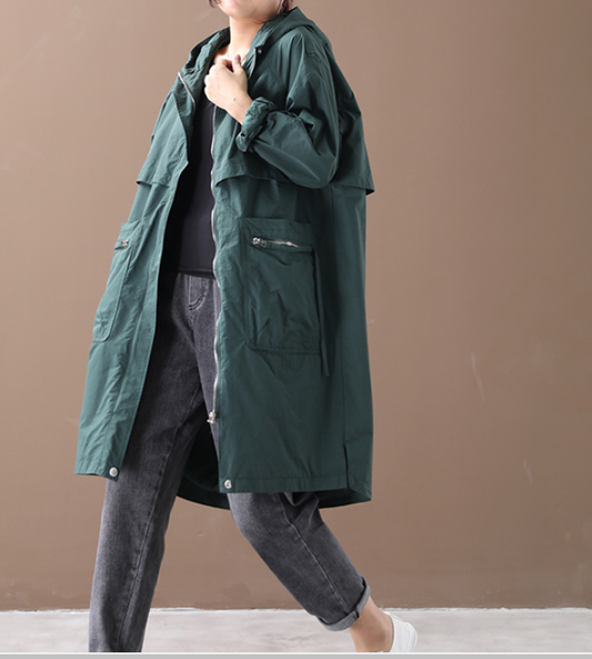 Autumn A-line Long Women Casual Hooded Parka Plus Size Coat Jacket JT201002 VPPBUY shop