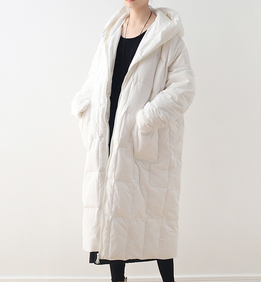 Long Casual Loose Puffer Coat,Hooded Winter Women Down Jacket 5561 VPPBUY shop