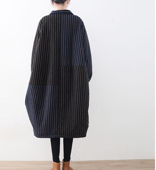 Stripe Autumn Wool Long Women Casual Plus Size Coat Jacket JT201002 VPPBUY shop