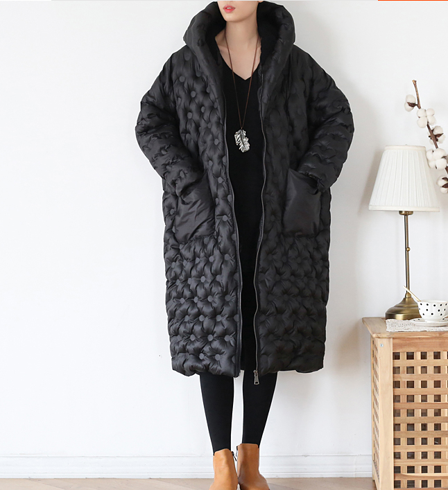 Long Hooded Puffer Coat Loose Winter Women Down Jacket 8108 VPPBUY shop