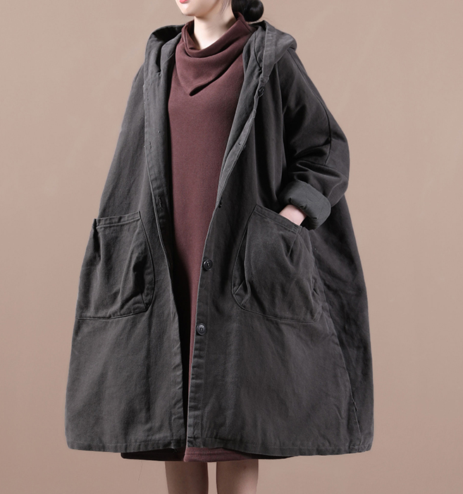 Autumn Padded Women Casual  Coat Loose Hooded Plus Size Long Coat Jacket VPPBUY shop