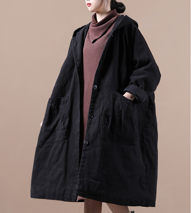 Autumn Padded Women Casual  Coat Loose Hooded Plus Size Long Coat Jacket VPPBUY shop