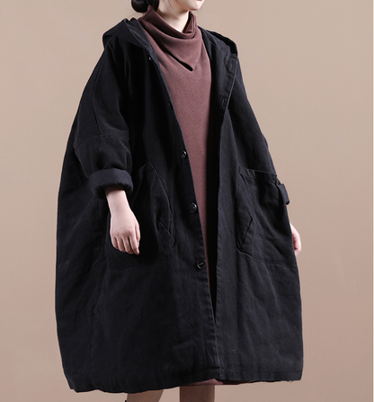 Autumn Padded Women Casual  Coat Loose Hooded Plus Size Long Coat Jacket VPPBUY shop