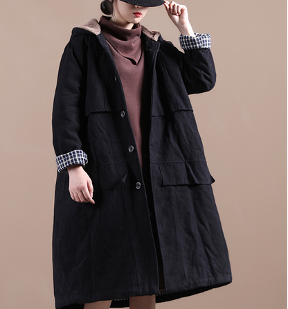 Winter Women Casual  Coat Loose Hooded Plus Size Long Coat Jacket VPPBUY shop