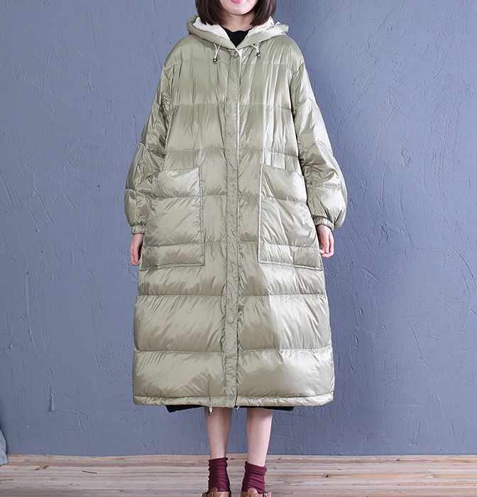 Large Pockets Puffer Coat A-line Casual Long Hooded Winter Women Down Jacket 53002 VPPBUY shop