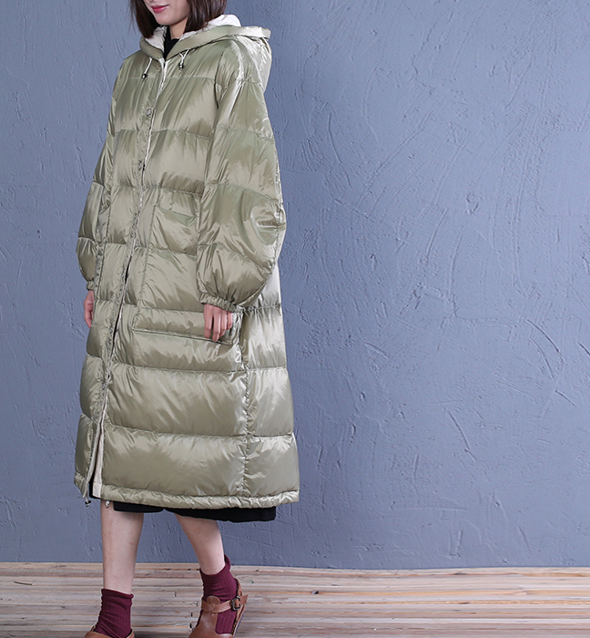 Large Pockets Puffer Coat A-line Casual Long Hooded Winter Women Down Jacket 53002 VPPBUY shop