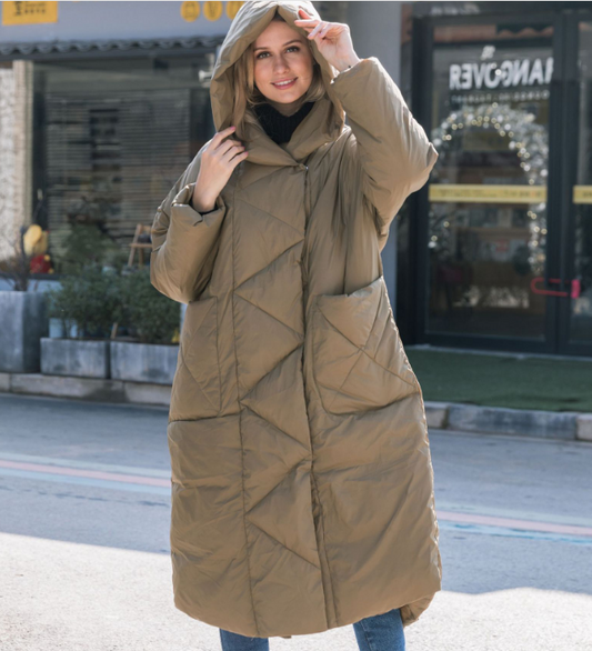 Loose Casual Long Hooded Winter Women Down Jacket VPPBUY shop