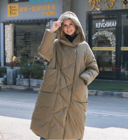 Loose Casual Long Hooded Winter Women Down Jacket VPPBUY shop