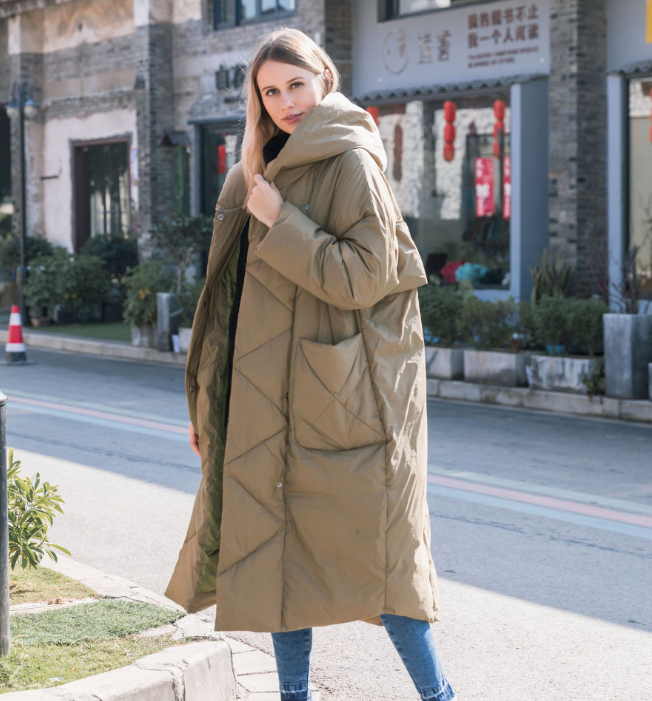 Loose Casual Long Hooded Winter Women Down Jacket VPPBUY shop