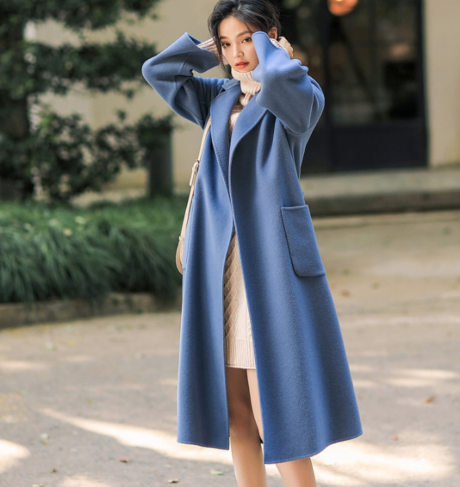 Winter Coat Handmade Long Warm Long Women Wool Coat Jacket 05122 VPPBUY shop