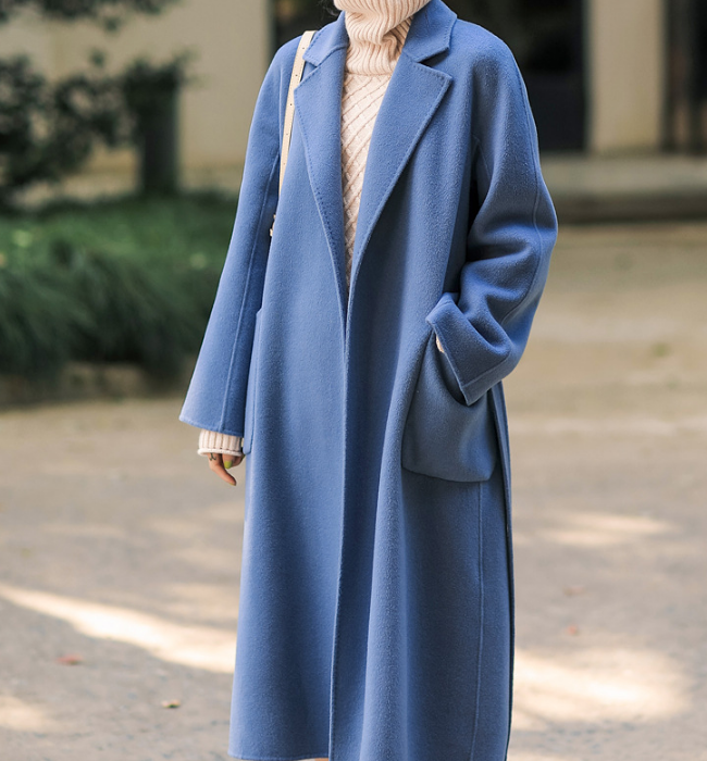 Winter Coat Handmade Long Warm Long Women Wool Coat Jacket 05122 VPPBUY shop