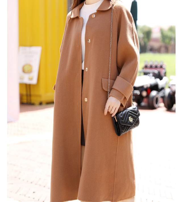 Wool Coat Handmade Long Warm Women Waist Belt Wool Coat Jacket 20145 VPPBUY shop