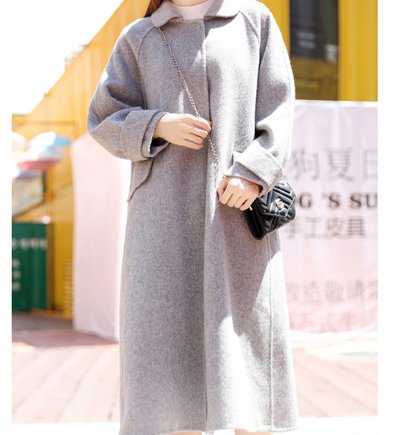 Wool Coat Handmade Long Warm Women Waist Belt Wool Coat Jacket 20145 VPPBUY shop