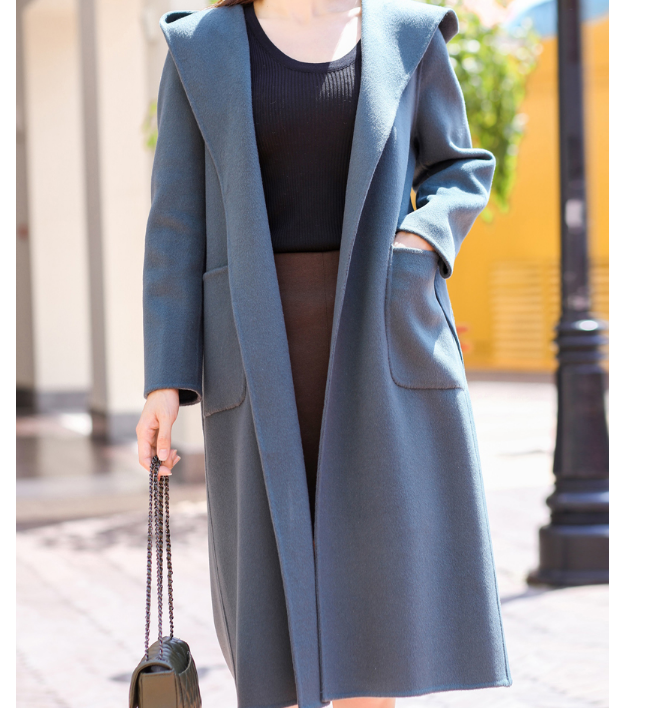 Waist Belt Cashmere Coat Handmade Long Warm Women Wool Coat Jacket VPPBUY shop