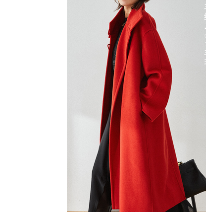 High Collar Wool Coat Long Warm Women Wool Coat Jacket 0012 VPPBUY shop