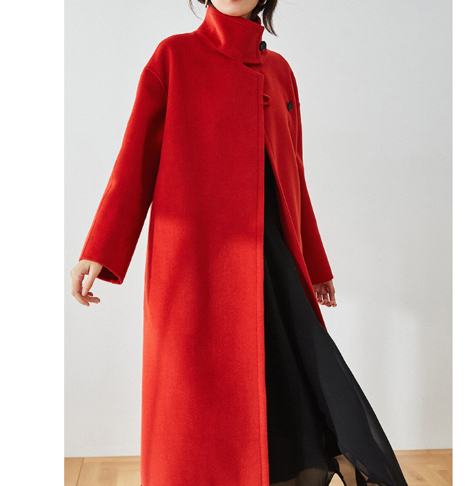 High Collar Wool Coat Long Warm Women Wool Coat Jacket 0012 VPPBUY shop