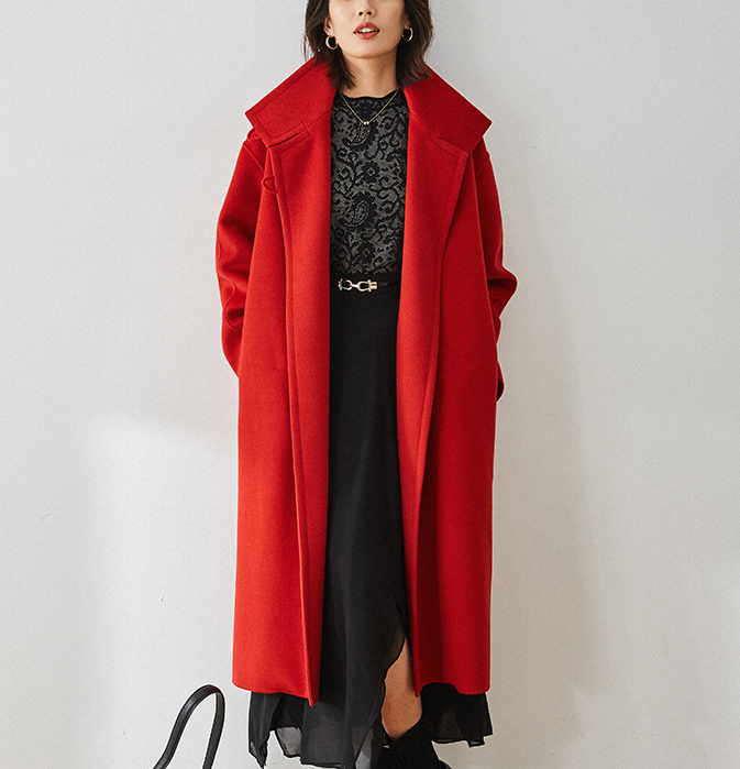 High Collar Wool Coat Long Warm Women Wool Coat Jacket 0012 VPPBUY shop