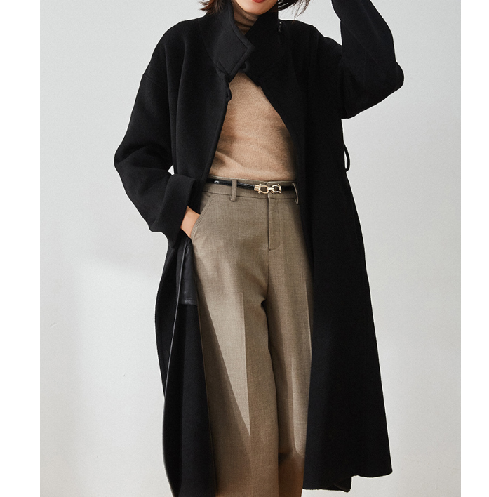 High Collar Wool Coat Long Warm Women Wool Coat Jacket 0012 VPPBUY shop