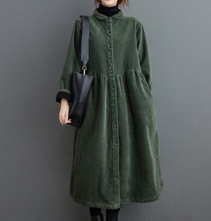 Corduroy Winter Autumn Women Casual Coat Loose Long Trench Coat Jacket VPPBUY shop