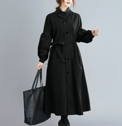 Waist line Winter Autumn Women Casual Coat Loose Long Trench Coat Jacket VPPBUY shop