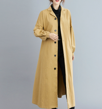 Waist line Winter Autumn Women Casual Coat Loose Long Trench Coat Jacket VPPBUY shop