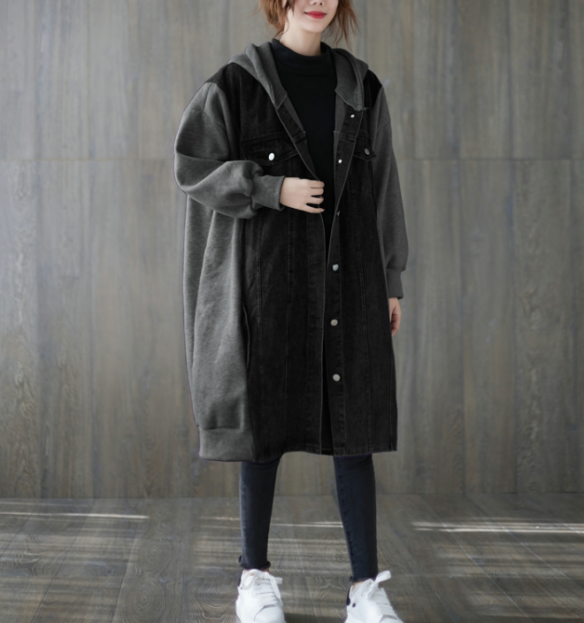 Women Casual  Coat Loose Hooded Plus Size Long Coat Jacket VPPBUY shop