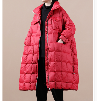 A-Line Black Hooded Puffer Winter Duck Down Jacket Loose Down Jacket 20021 VPPBUY shop