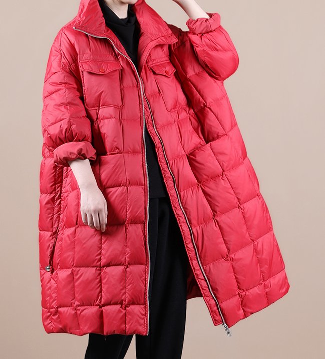 A-Line Black Hooded Puffer Winter Duck Down Jacket Loose Down Jacket 20021 VPPBUY shop