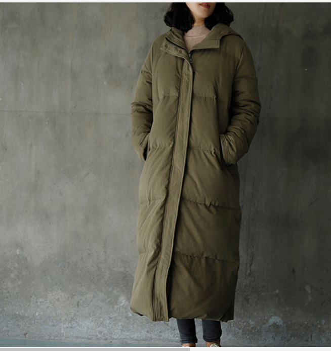 Hooded long Puffer Coat Women DownWinter Jacket Long Women Down Coat 21108 VPPBUY shop