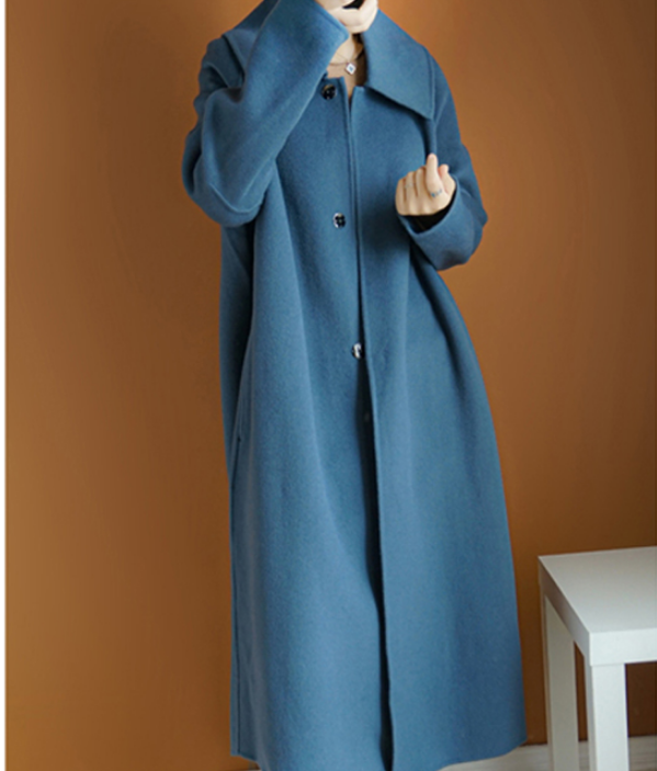 Double Face Cashmere Coat Handmade Long Warm Long Women Wool Coat Jacket VPPBUY shop