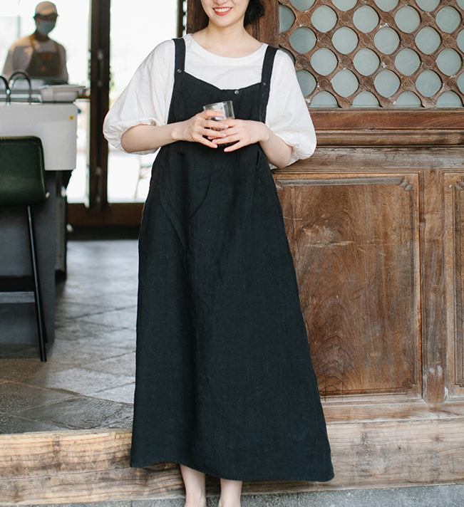 Suspender Linen Soft Washed Summer Linen Women Dresses  57282 VPPBUY shop