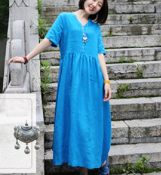 Women Dresses Casual Summer Linen Women Dresses SJ97215 VPPBUY shop