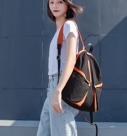 Color Block Cotton Casual Backpack Women Shoulder Bag 6687 VPPBUY shop