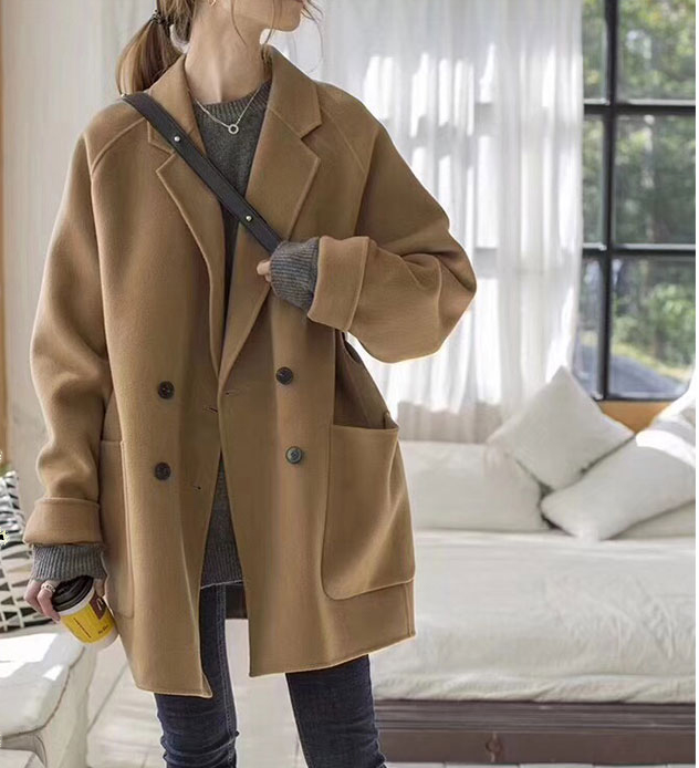 Women Coat Handmade Cashmere Double Face Women Wool Coat Jacket 2330 VPPBUY shop