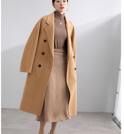 Long Women Coat Winter Wool Coat handmade Wool Coat 0553 VPPBUY shop